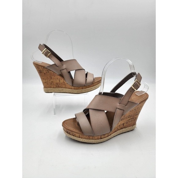 Maurices Wedge Slingback Strappy Buckle Closure Women's Size 9M - Picture 3 of 12